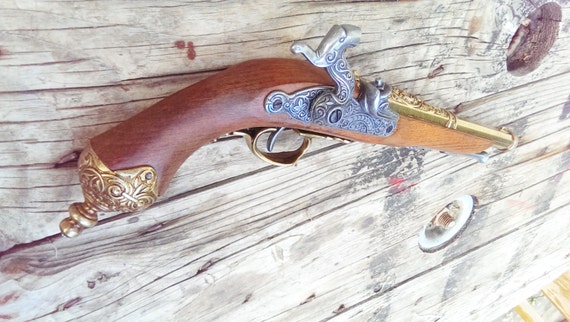 JACK SPARROW Gold FLINTLOCK Pirate pistol Steampunk Gun Replica Non Firing Prop Costume Larp & Cosplay by PropCornShop steampunk buy now online