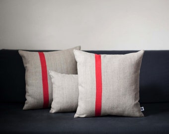 Pillow covers set of 3/ Color block throw pillows/ Linen decorative pillows cases/ Linen pillow covers Small lumbar and 16x16 pillows 0198