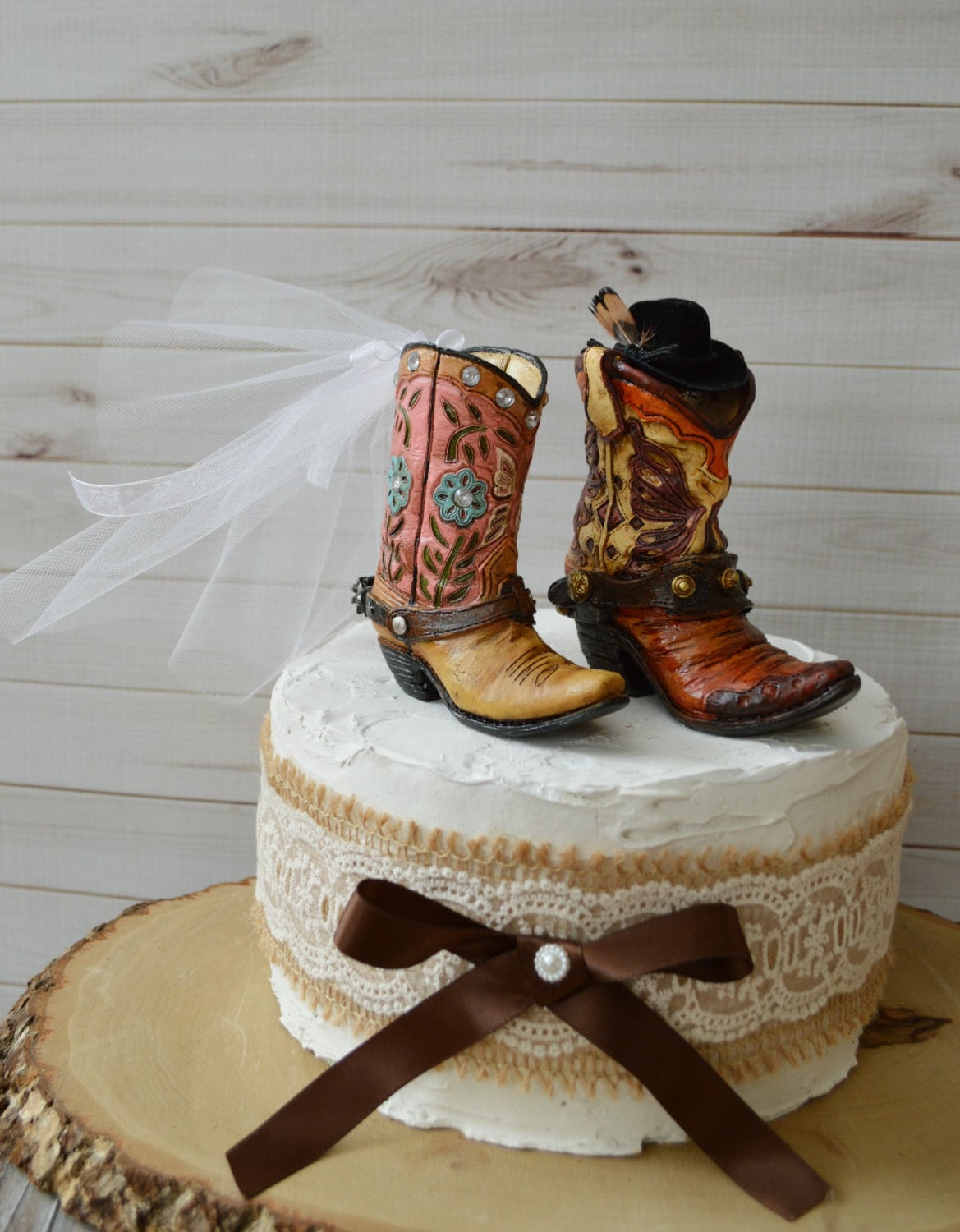 cowboy cowgirl wedding boot cake topper hat western country