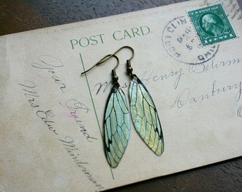 Dragon Scale Fairy Wing Earrings, glitter, magical, ethereal, sparkle, butterfly, cicada, fairytale, romantic