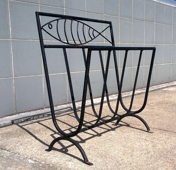 Items similar to Unique Mid Century Cast Iron Fireplace Log Holder on Etsy