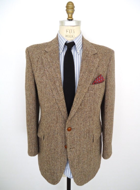 Harris Tweed Sport Coat / vintage brown herringbone by CompanyMan