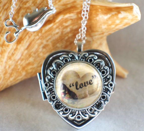 Music box locket heart shaped locket with music box inside