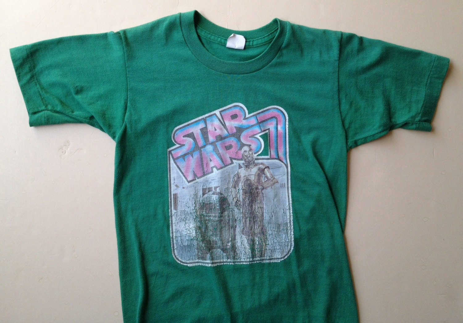 70s Vintage Star Wars R2D2 C3PO 1977 movie T-Shirt X-Small