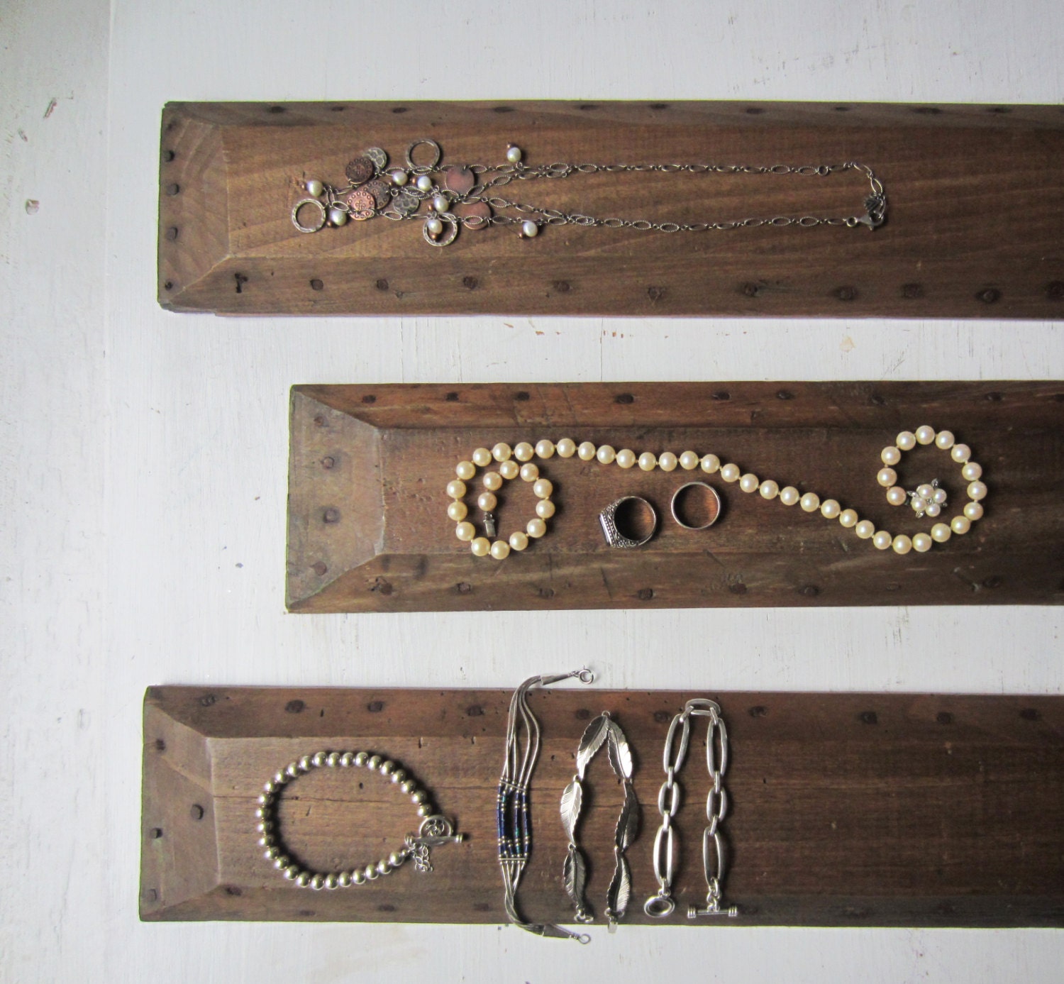 Rustic Wood Jewelry Display for Necklaces by TheeLetterQHandmade