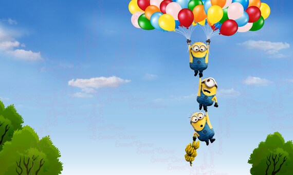 Minions Hanging Printable Backdrop Digital File by SweetandClever