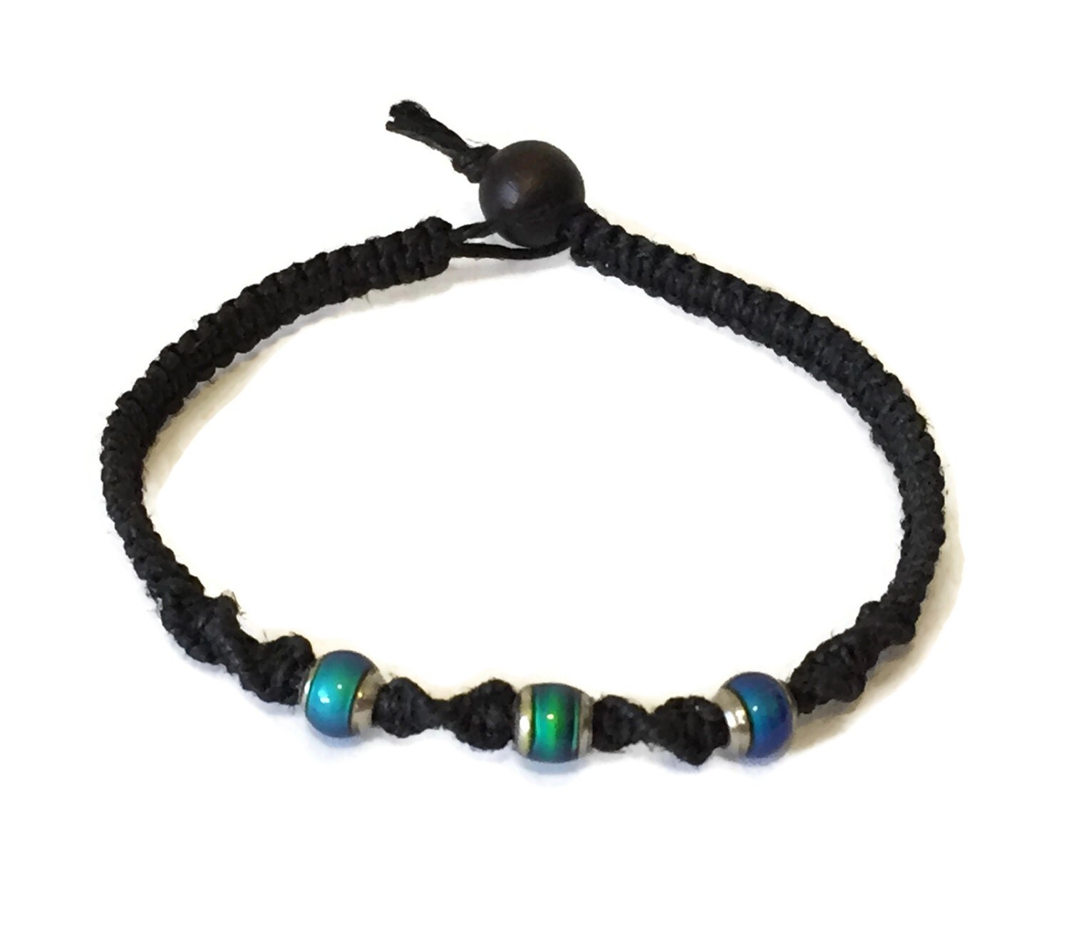 Mood Bracelet Color Changing Bead Bracelet Mood by HempbyDesign