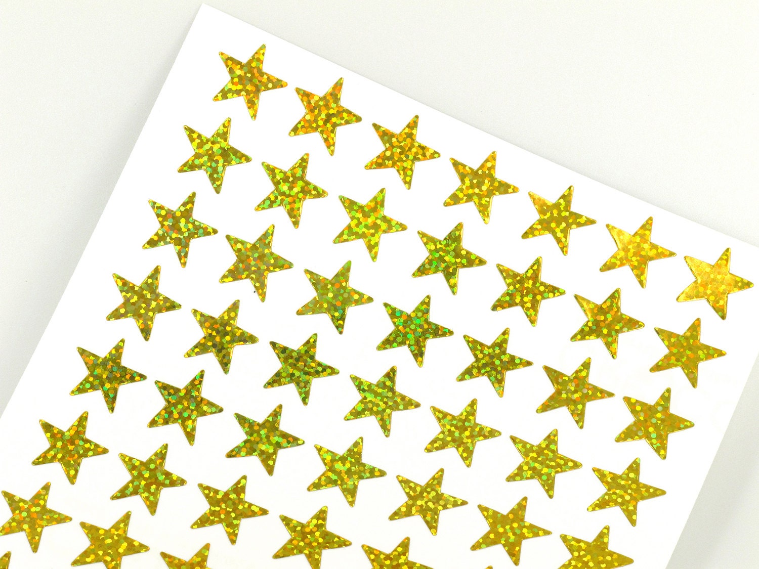 Mini Gold Star Stickers 15mm Yellow hologram by SQUISHnCHIPS
