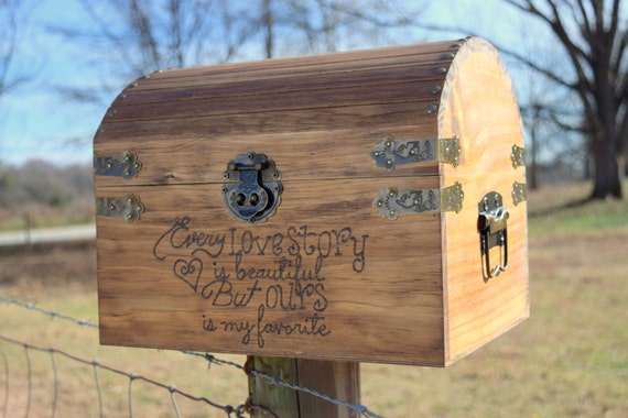 Large Rustic Wooden Card Box - Rustic Wedding Decor - Wedding Card Box - Rustic Wedding Card Box - Wedding Chest - Keepsake Box by CountryBarnBabe