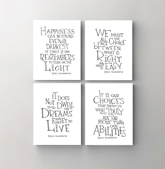 harry potter print art albus dumbledore quote by simpleserene