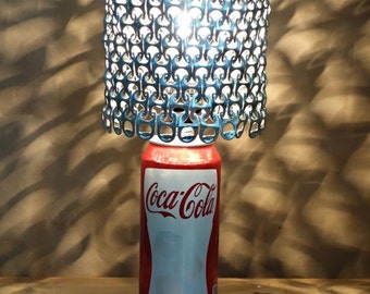 Coca Cola Soda Can Lamp with Pull Tab Lamp Shade *Heirloom Quality*