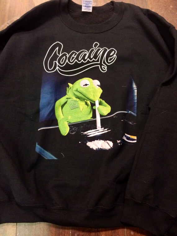 Kermit the Frog Cocaine Crewneck by LeRockShop on Etsy