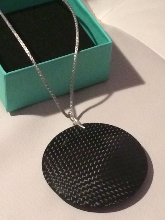 Ultralight carbon fiber necklace pendant carbon by Wavehunter