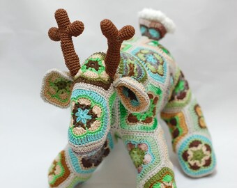 African Flower Crochet Deer, Forest Fairy Tale
