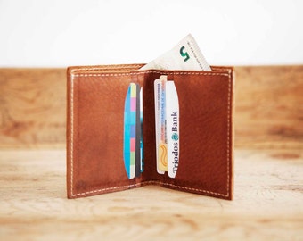 Men's leather WALLET // Brown Bifold WALLET // Brown Mens card holder wallet // Credit card holder // Card case // Leather wallets CASUAL