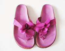 Rose en cuir sandales LiÃ¨ge semelle Summer chaussures Birkenstock ...