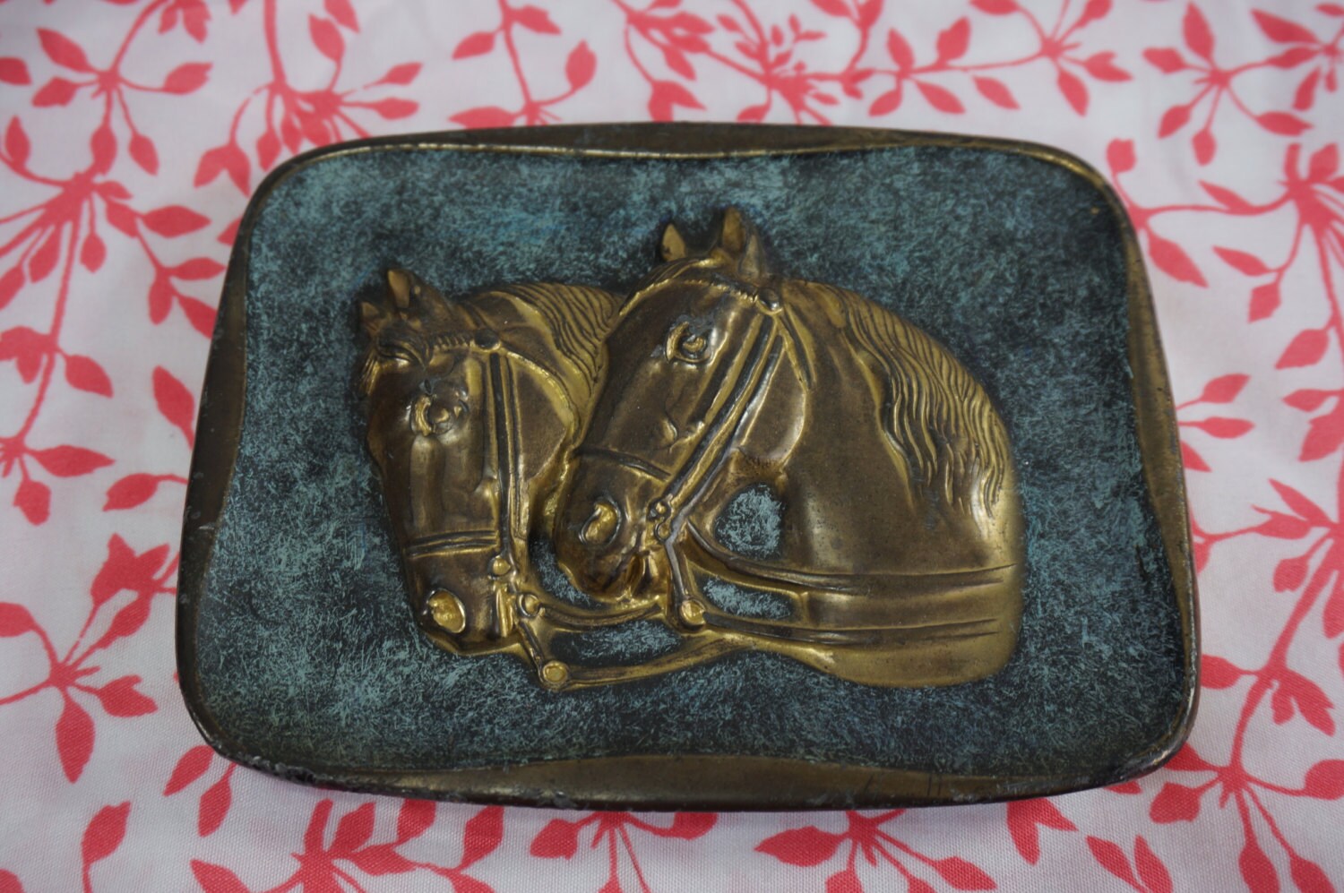Vintage Brass Horse Plaque by BlueEyedFillyVintage on Etsy