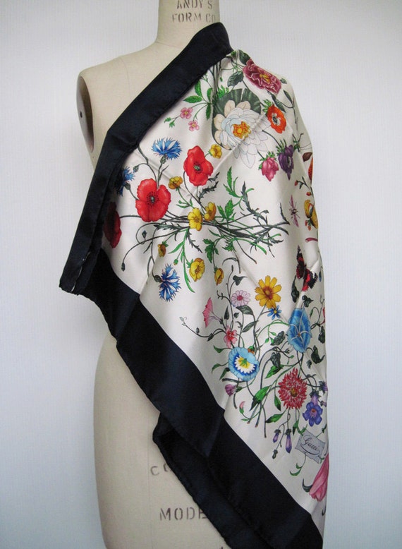 Gucci Flora Silk Scarf Original Vintage Flowers by FatEnvelope