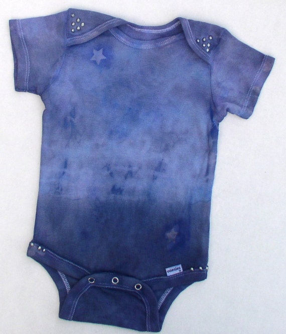 STUDDED DENIM onesie baby tie dyed onesie boy or girl