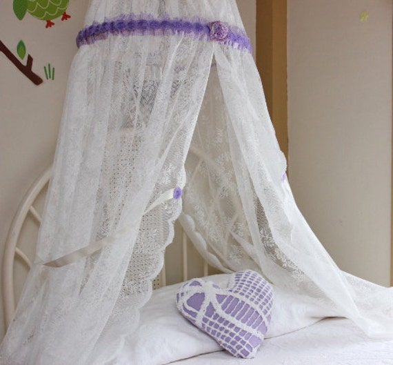 Lace Bed Canopy Bed Canopy Crib Canopy Lavender Canopy Quiet Corner ...