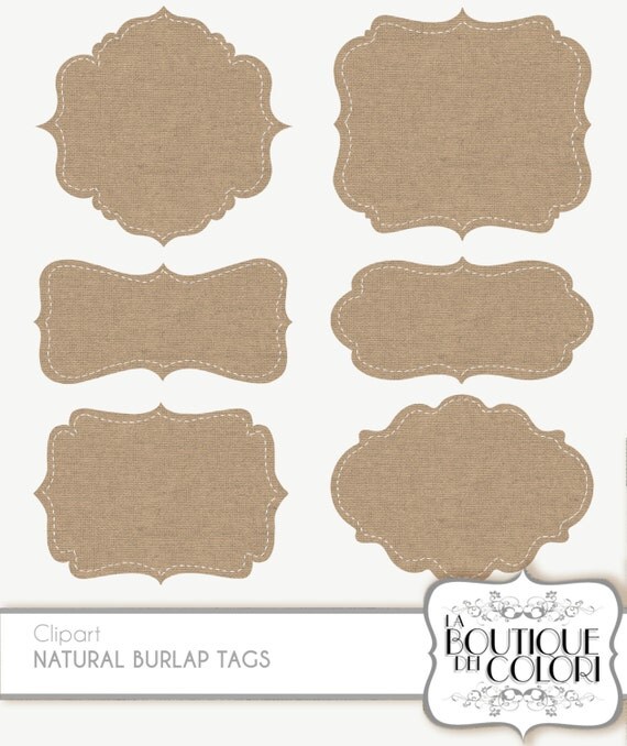 Clip Art Burlap Frames Labels tags Digital Frames Digital