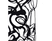 Abstract Minimalist Acrylic Painting Archival Art Print  "Ink Swirls [2]"