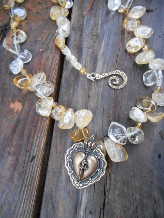 Royal Bronze Scared Heart Crown with Excalibur Citrine