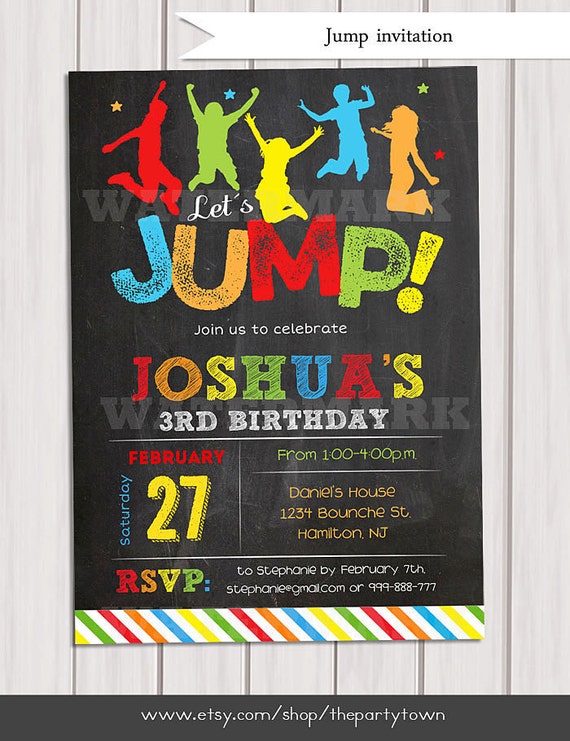 Jump Party Invitations 6