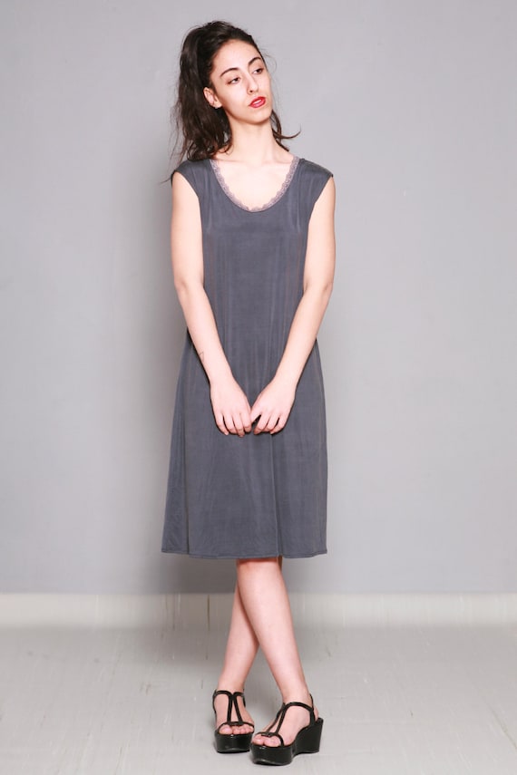Women's summer dress Cupro gray dress Knee length sleeveless Women's ...