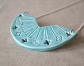 Turquoise statement necklace, unique ceramic jewellery, best statement necklaces,  Valentines day gift for her