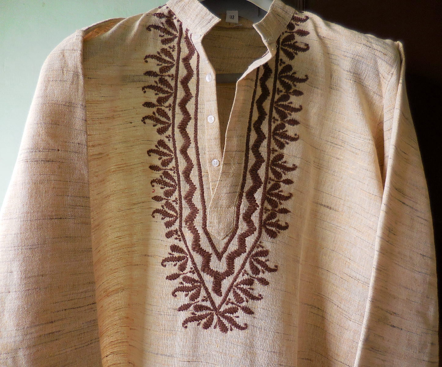 mens embroidered casual shirt with sleeves made of mens embroidered casual shirt with sleeves made of