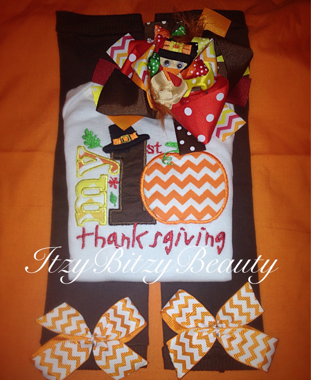 My first thanksgiving baby girl outfit leg by Itzybitzybeauty
