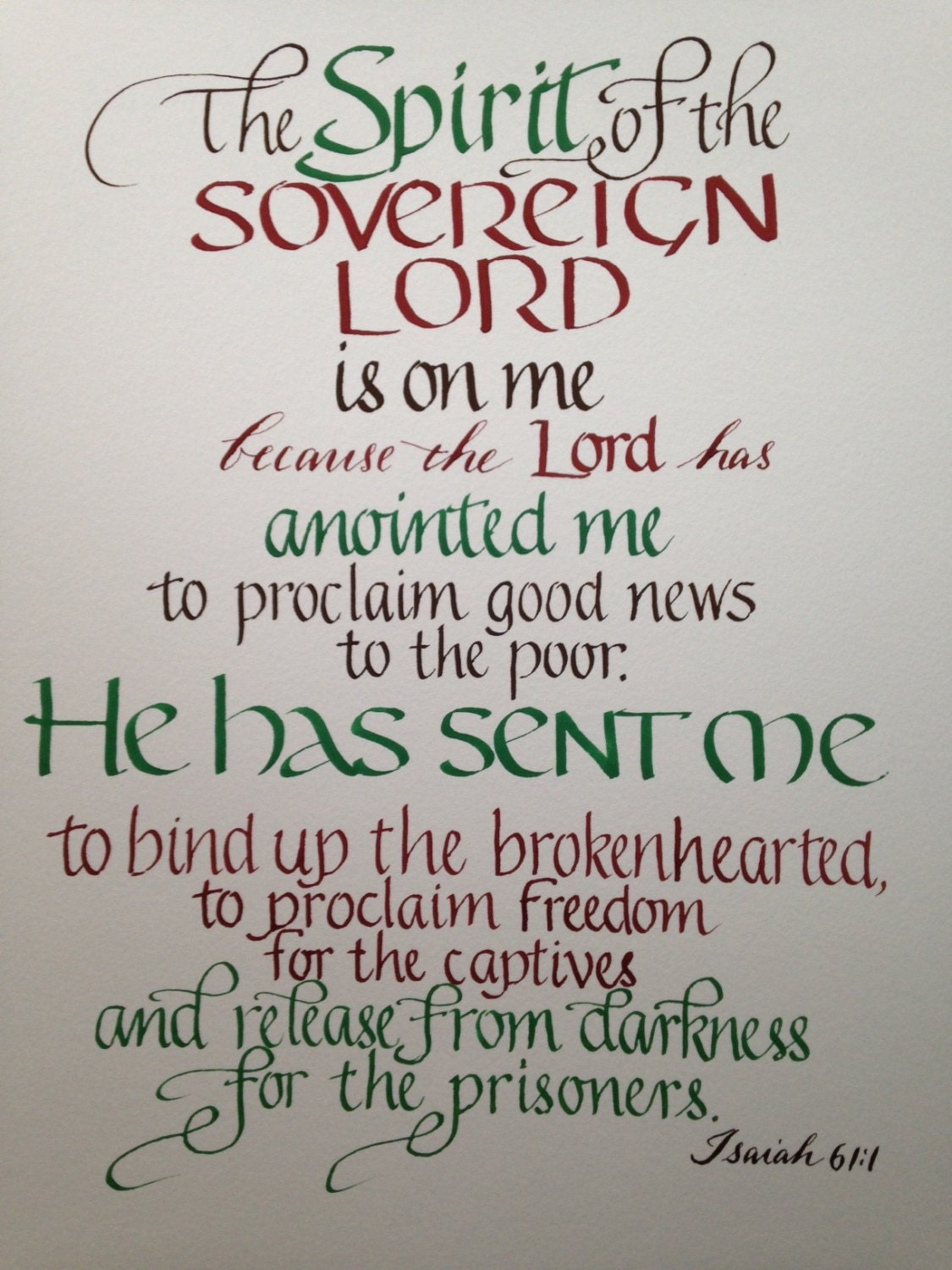 Isaiah 61 1 Ordination Gift Seminary by Biblecalligraphy on Etsy