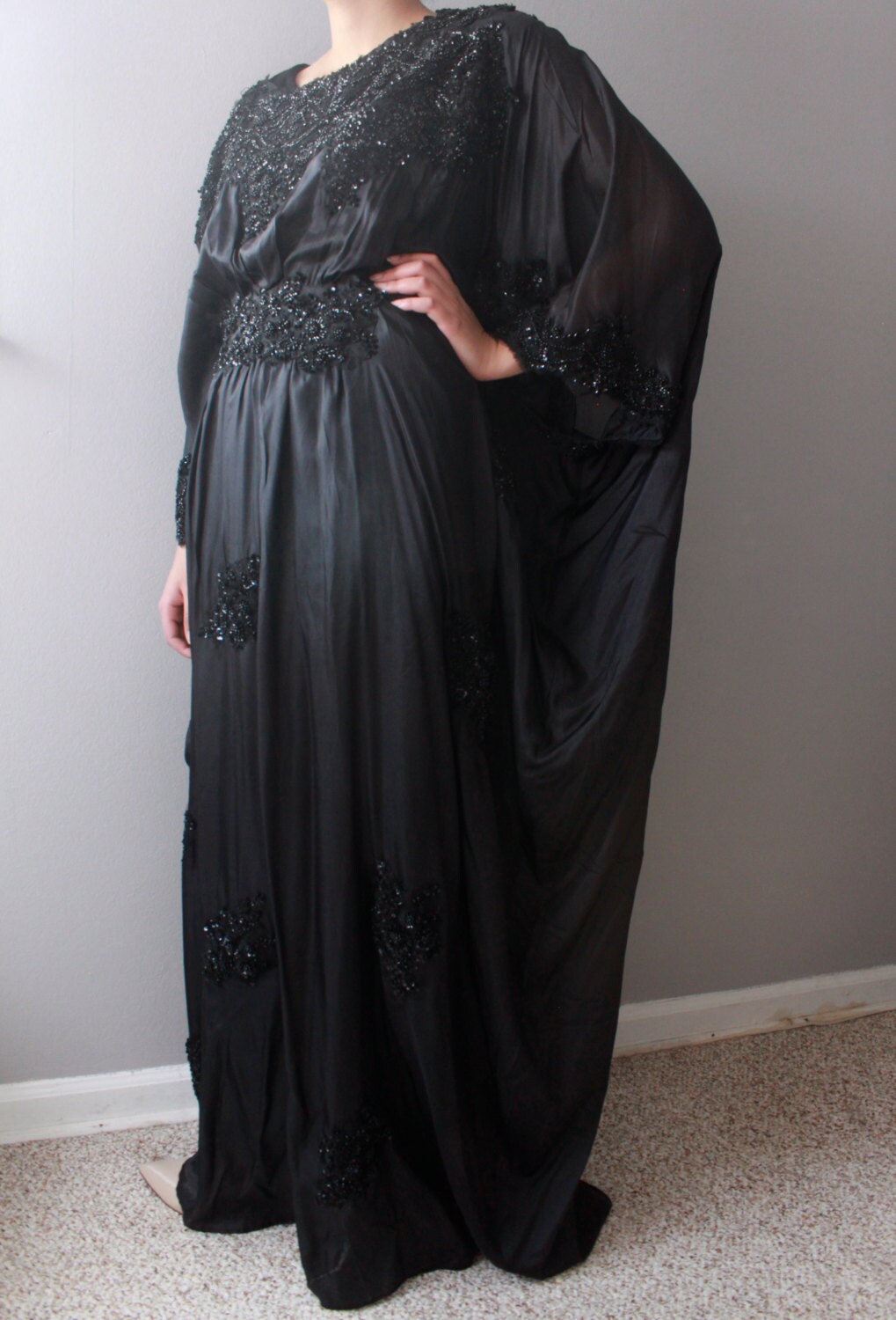 black chiffon kaftan
