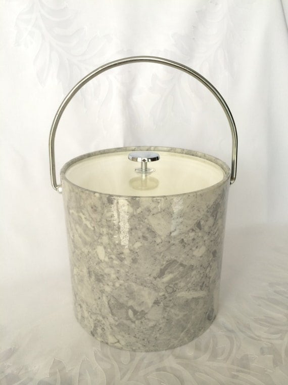 Kraftware Ice Bucket Bar Cart Ice Bucket Grey and Chrome