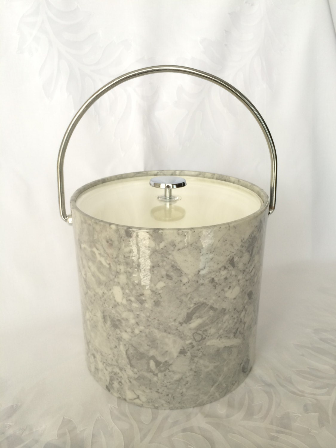 Kraftware Ice Bucket Bar Cart Ice Bucket Grey and Chrome