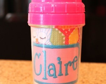 Girly Owl Sippy Cup - Personalized w/ Name or Monogram - SIPPY or STRAW Top options