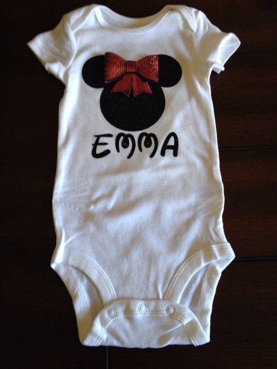 Personalized Minnie Mouse Onesie by ColorMeNewTexas on Etsy