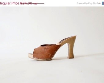 30% OFF Black Friday Candies Open Toe Shoes, Brown Leather, High Heel ...