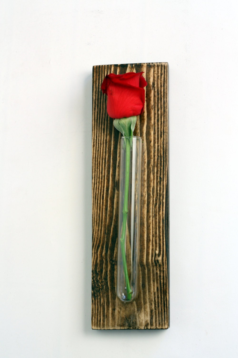 Rustic Wooden Flower Holder Single Flower Holder by WoodDecoration