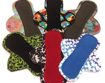 Custom Cloth Pads, Stay-Dry Pads, Reusable Menstrual Pads - Pantyliner, Light, Moderate, Heavy, Overnight - You choose fabric! mama cloth