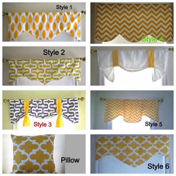 Yellow window valance lined window valance by CoolRoomDecor