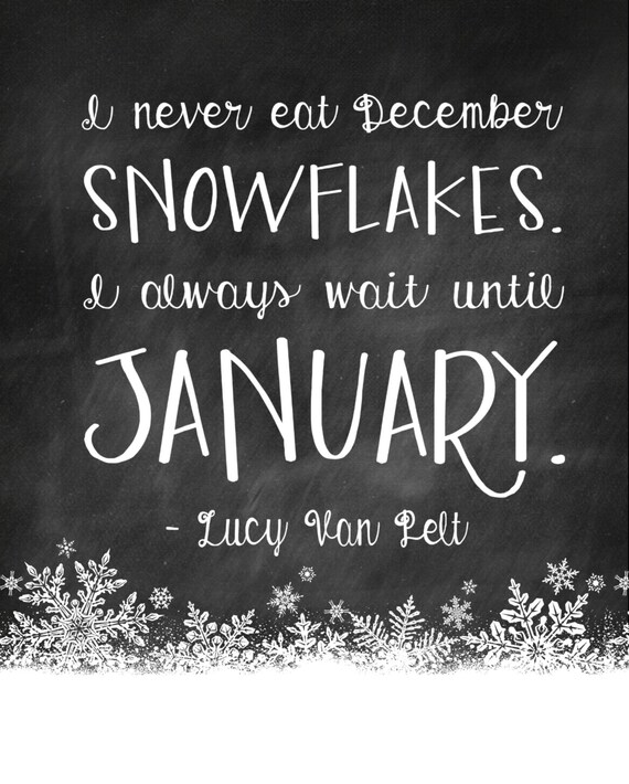 Items similar to Charlie Brown - Lucy - I Never Eat December ...