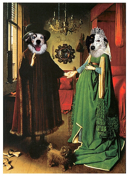 TWO Pet Portrait Wedding of Arnolfini by Jan van Eyck