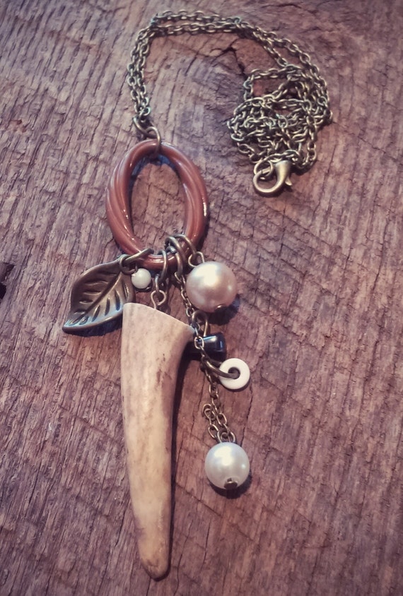 deer antler necklace antler jewelry horn necklace gift for