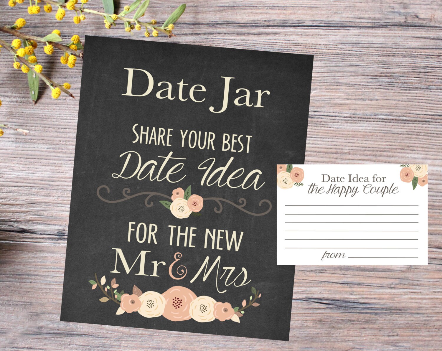 Date Jar Sign / Wedding Date Jar Sign / Wedding Date Jar Print