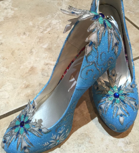 Cosplay Adult Elsa Shoe Inspired from Disney Frozen Movie w/