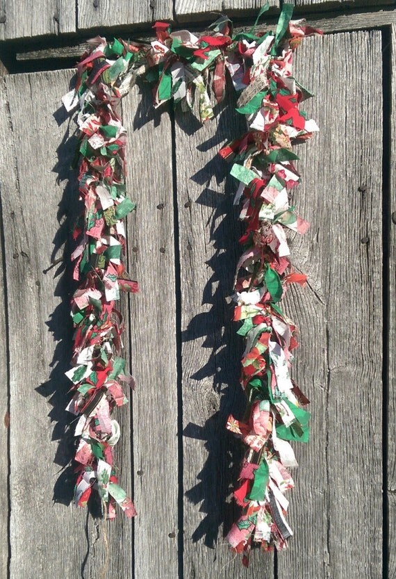 6' Christmas Garland Rag Tie Garland by TheWhimsicalFeline