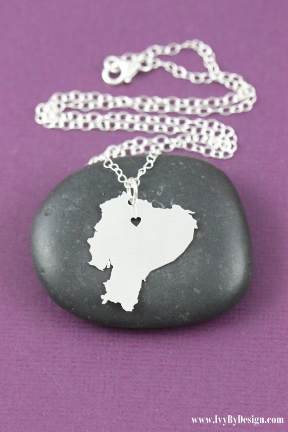 Ecuador Necklace Ecuador Jewelry Personalized by IvyByDesign