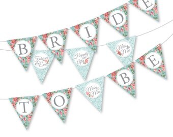Bridal Tea Party bunting/banner Bride to be by crazyfoxpaper